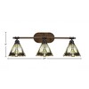 Toltec Lighting Blacksmith 3 - Light Vanity in  Painted Wood/Dark Granite with 7" Zion Art Glass Shade - 2 of 2