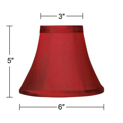 Set of 4 Deep Red Faux Silk Bell Lamp Shades