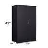 42" Metal Storage Cabinet with Locking Doors,Folding Filing Storage Cabinet with Adjustable Shelf,Lockable Storage Cabinet for Office Garage - 3 of 4