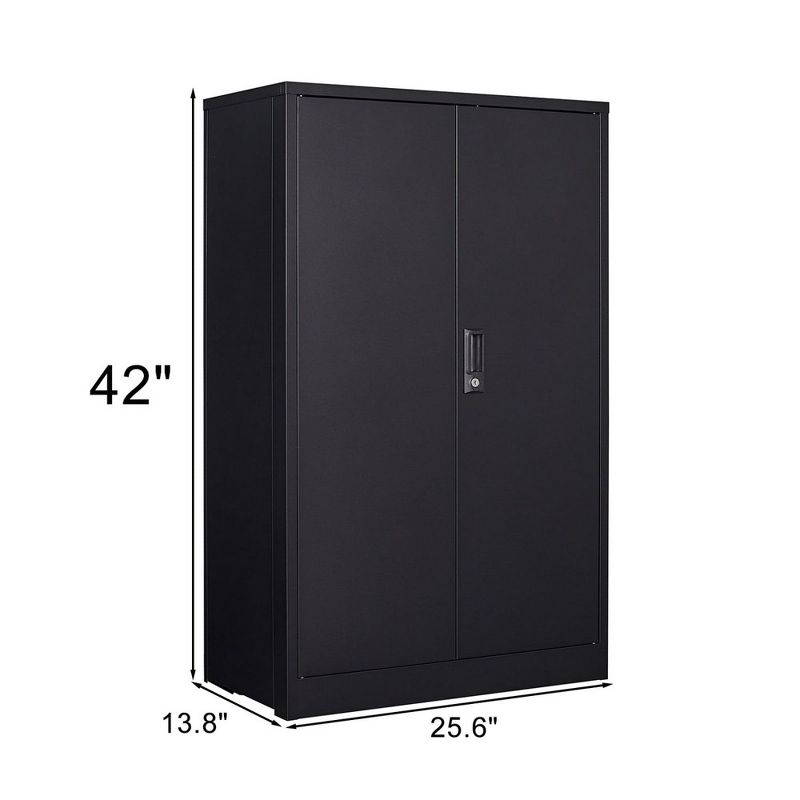 42" Metal Storage Cabinet with Locking Doors,Folding Filing Storage Cabinet with Adjustable Shelf,Lockable Storage Cabinet for Office Garage, 3 of 9