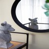 FONTOI Mango Wood Round Wall Mirror, Decorative Accent Mirror for Entryway or Console, Modern Minimalist Design for Bathroom, Black, 19.8"*19.8"*1.3" - 3 of 4