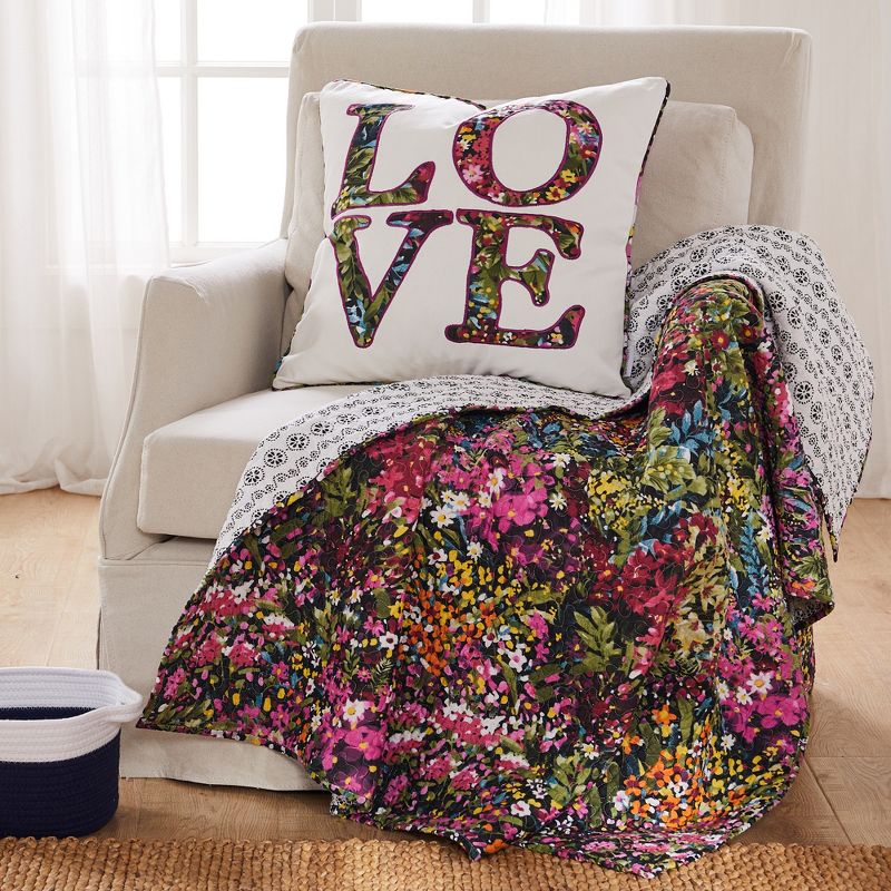 Basel Floral Quilted Throw - Levtex Home, 4 of 6