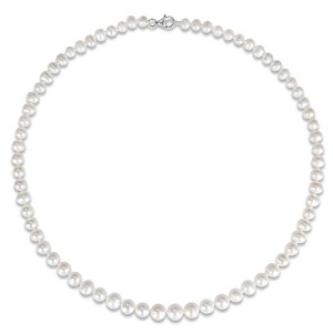 EVERLY JEWELRY | Sterling Silver 5-9mm Graduated Cultured Freshwater Pearl Strand Necklace, 19 inc - 1 of 4