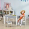 Qaba Large Kids Table and Chairs Set with Storage, Toddler Activity Table, Gray - image 3 of 4