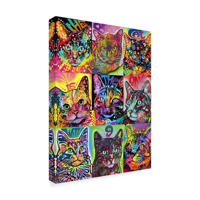 Trademark Fine Art -Dean Russo 'Nine Up Of Cats' Canvas Art
