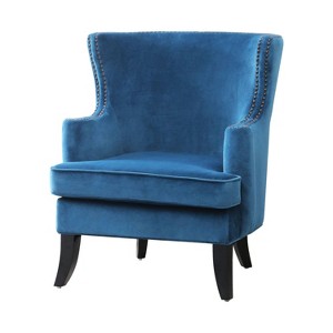 Lauren Fabric Nailhead Trim Armchair - Blue - Abbyson Living