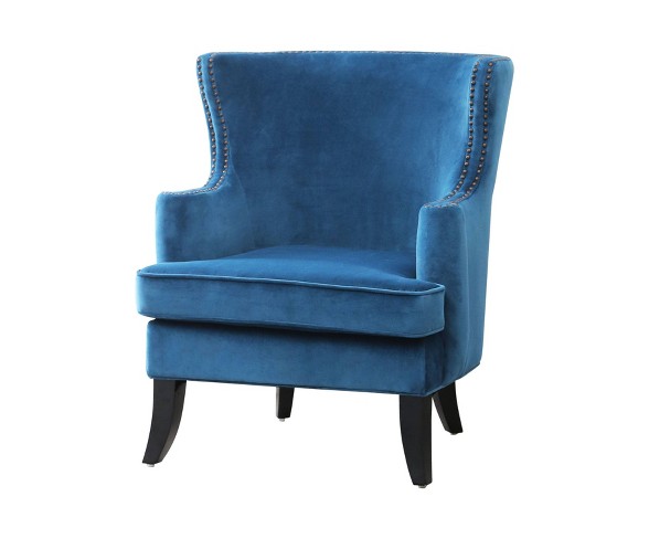Lauren Fabric Nailhead Trim Armchair - Blue - Abbyson Living