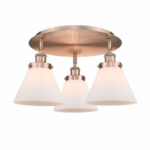 Cone - 3 Light Flush Mount In Art Deco Style-9.5 Inches Tall and 19.5 Inches Wide - 1 of 1