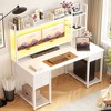 Aheaplus 47-55 inch Computer Desk with with 3 Drawers and Storage Shelves - 2 of 4