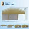 10x20 Heavy Duty Pop Up Canopy with 2 Sidewalls, Portable Roller Bag, Adjustable Height, Includes Weight Bags, Stakes & Ropes - 3 of 4