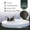 HomePointe Center Set Lavatory Faucet with Pop Up, 1.2 GPM Flow Rate, and 2 Low Arc Zinc Lever Handles for Temperature Control, Brushed Bronze - 4 of 4