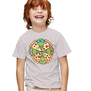 Teenage Mutant Ninja Turtles Pizza Pie Kids T Shirt For Youth, Silver - 1 of 4