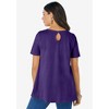 Roaman's Women's Plus Size Swing Ultimate Tee With Keyhole Back - 3 of 4