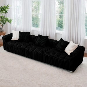 GDFStudio Sewell 114" Modern Corduroy 3-Seater Sofa with Cloud-Feel Cushions - 1 of 4