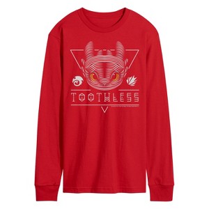 Men's - How to Train Your Dragon - Toothless Line Art Long Sleeve Graphic T-Shirt - 1 of 3