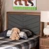 Twin Iden Fabric Upholstered Wood Headboard Dark Gray/Walnut Brown - Baxton Studio: Chevron Tufted, Adjustable Height - 4 of 4