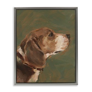 Stupell Industries Traditional Beagle Portrait Black Framed Floater Canvas Wall Art - 1 of 4