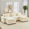 Mjkone 118''U-Shaped Modular Sectional Sofa,Chenille 5-Seat Cloud Sleeper Deep Seat Couch with Ottomans and Thickened Cushion - 2 of 4