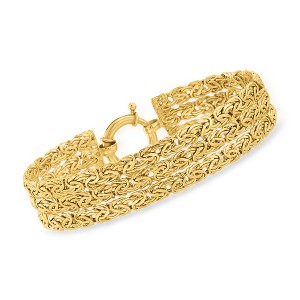 Ross-Simons 18kt Gold Over Sterling 3-Row Byzantine Bracelet - 1 of 4