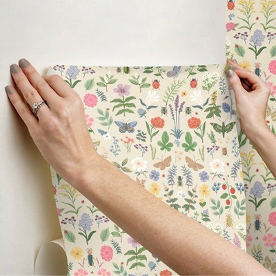 Cream Multicolor Floral Peel and Stick Wallpaper
