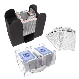 GSE Complete Canasta Card Game Set – 6 Decks, Automatic Shuffler, Revolving Card Holder & 100 Score Pads - 1 of 4
