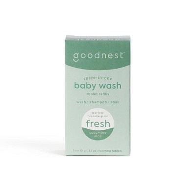 Image of Goodnest 3-in-1 Wash, Shampoo and Soak Tablet Refills - Fresh Cucumber Aloe - 12oz