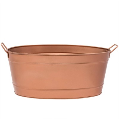 24" Copper Plated Oval Galvanized Tub with Handles