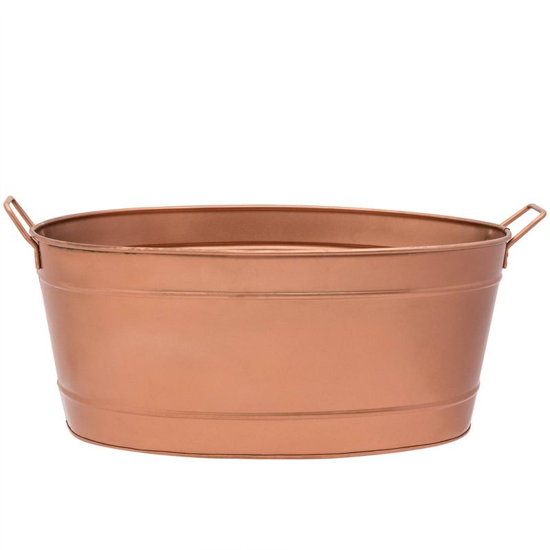 15&#34; Oval Galvanized Tub with Side Handles Copper Plated - ACHLA Designs, 6 of 8