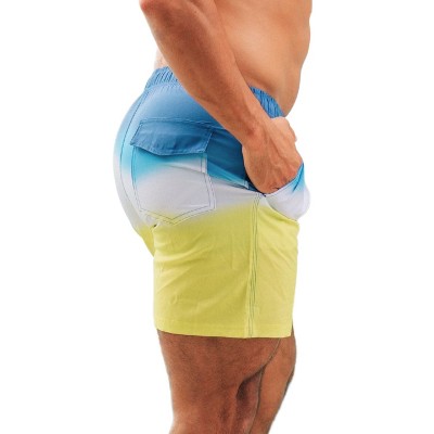 HEAT Swimwear Mens Swim Trunks, Blue Yellow Tie Dye (XXL) — фото 2