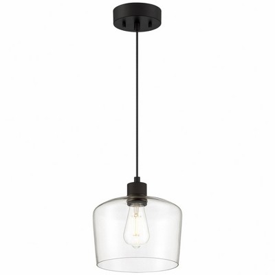 Matte Black Glass LED Indoor/Outdoor Pendant Light