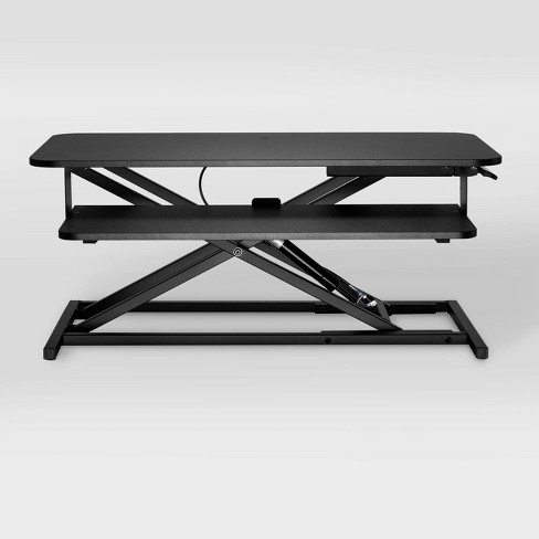 Large Ergo Height Adjustable Standing Desk Converter Black - True Seating :  Target