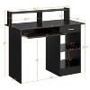 Yaheetech Home Office Wood Computer Desk with Storage Drawers - 3 of 4