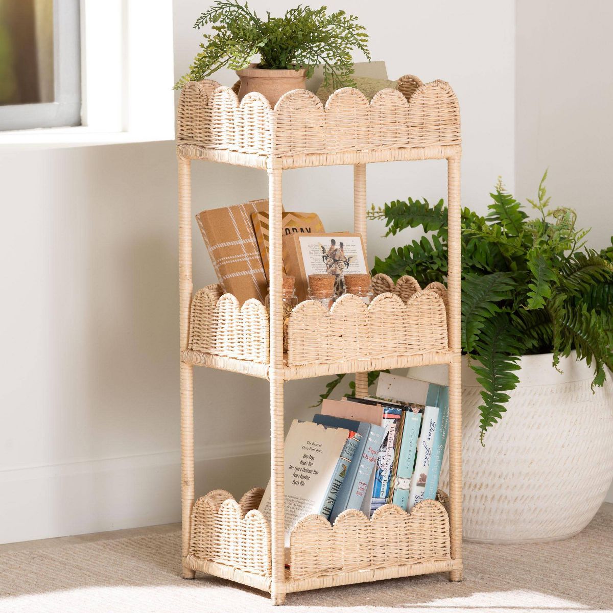 bali & pari Brooks Natural Rattan 3-Tier Storage Shelf Natural Brown - thumbnail 6