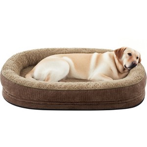 JOEJOY Orthopedic Dog Beds, Egg-Crate Memory Foam Pet Couch Bed with Bolster Sides, Waterproof Lining, Removable - 1 of 4