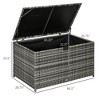 FURNIinspire Utility Storage Cabinet 113 Gallon Deck Box Rattan Outdoor Storage Box Waterproof Storage Container, Dark Grey, 47.20"*6.70"*30.70" - 2 of 4