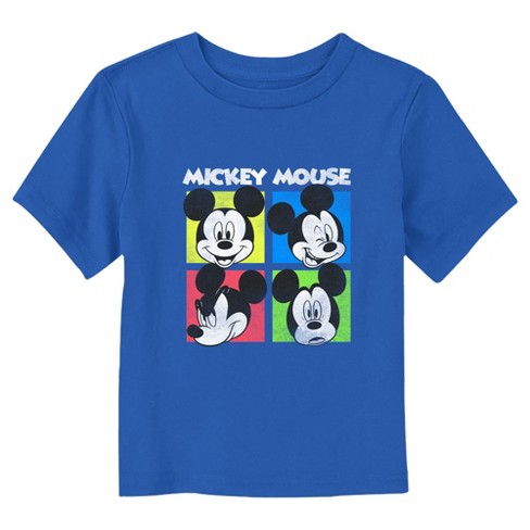 Mickey & Friends Color Block Faces T-shirt - Royal Blue - 3t : Target