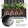 Wooakway Black Metal Planter Box with Trellis Raised Garden Bed with Arbor Privacy Screen with Wheels - 4 of 4
