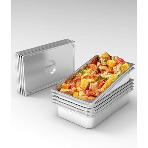 2/4/6 Inch Deeo Full-Size Hotel Pans. Commercial-grade stainless steel with anti-jam design for buffets, catering, and restaurant use - 1 of 4