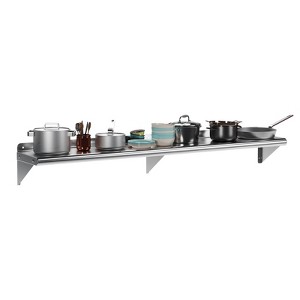 36"x12" Stainless Steel Wall Shelf, Floating Metal Shelving, for Kitchen, Garage and Utility Room - 1 of 4