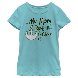 Girl's Star Wars: A New Hope Mother's Day Mom Runs Galaxy T-Shirt - 1 of 4