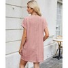 Clearlove Womens Casual Short Sleeve Crewneck T-Shirt Dress  Loose Flowy Mini Dresses with Pockets - 4 of 4