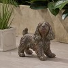 KWPZQEB 14.5" H Outdoor Dog Statue, Cast Stone Garden Sculpture, Outdoor Cocker Spaniel Dog Garden Statue, No Assembly Required, Brown - 2 of 4