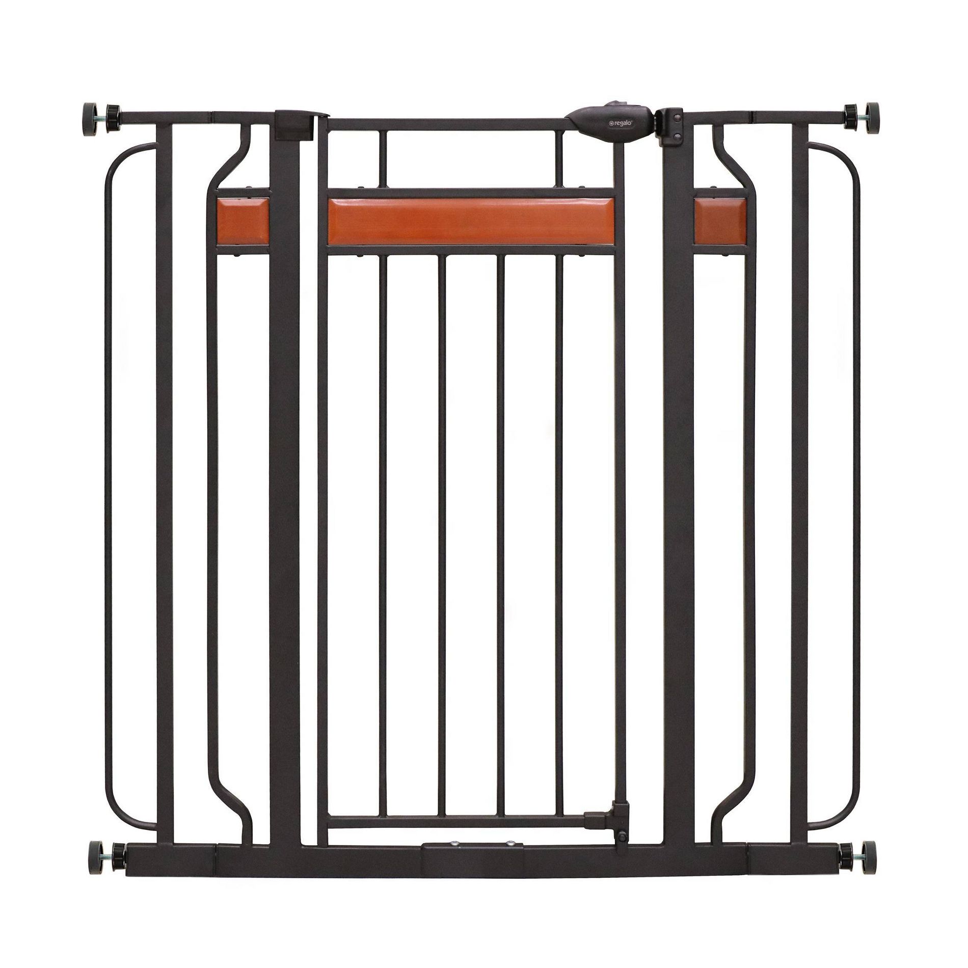 Regalo Extra Tall Home Accents Metal Walk Through Baby Gate: Pressure-Mounted Safety Barrier for Doorway Use
