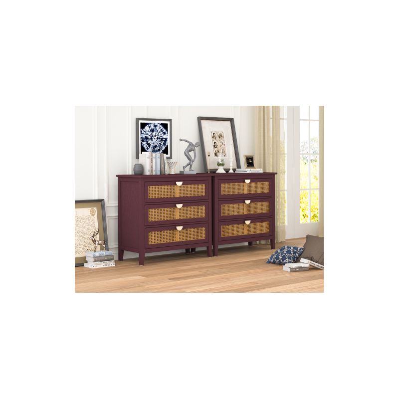 Archie Ash Wood Veneer 3-drawer And Pine Legs Accent Cabinet With Storage- The Pop Maison, 4 of 11