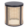 JUJABU 15.7" Round End Table, Hollow Rattan Woven Design with Rubber Wood Top, Small Nightstand or Tea Table for Living Room, Easy Assembly - 2 of 4