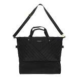Rachel Rachel Roy 22" Black Quilted Fabric Deluxe Duffle Bag With Shoe Compartment