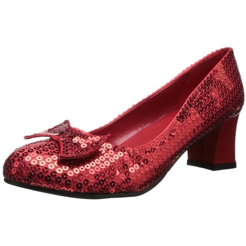Ellie Shoes Red Judy 2 Heel Sequined Adult Shoes Size 8 : Target