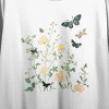 Flowers & Butterflies Softly Blooming Women’s White Crew Neck Short Sleeve Crop Top - 2 of 4