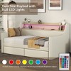 Twin Size Daybed with Storage Drawers, Upholstered Daybed with Charging Station and LED Lights - image 4 of 4