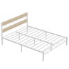 VECELO Metal Platform Bed Frame with Rustic Vintage Wooden Headboard, Heavy Duty Metal Slats Support - 2 of 4
